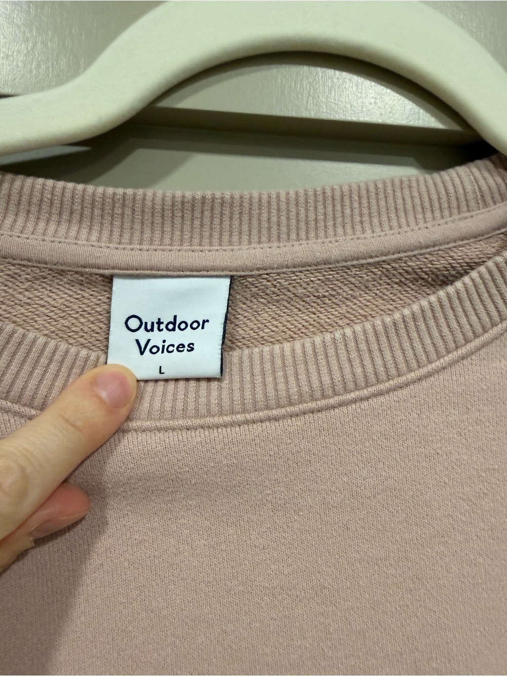 Outdoor Voices Light Dusty Pink Crewneck Sweater